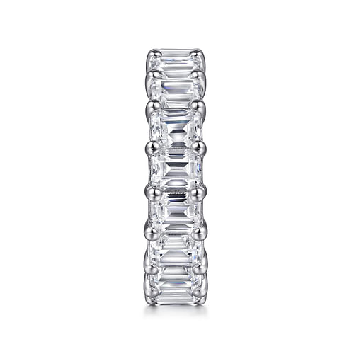 14K White Gold Shared Prong Emerald Cut Diamond Eternity Band