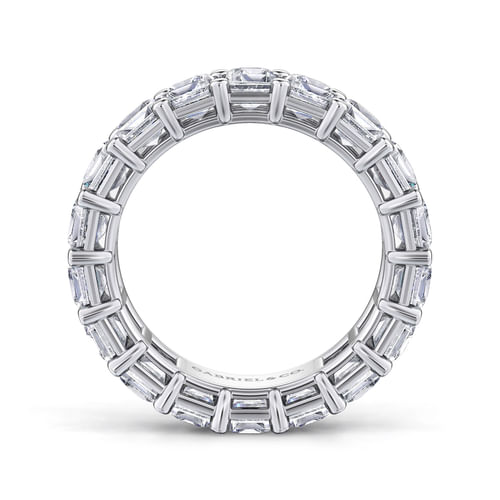 14K White Gold Shared Prong Emerald Cut Diamond Eternity Band