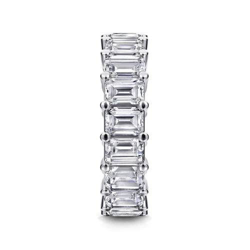 14K White Gold Shared Prong Emerald Cut Diamond Eternity Band