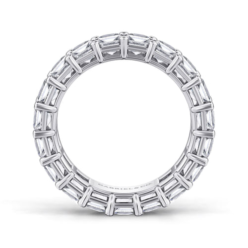 14K White Gold Shared Prong Emerald Cut Diamond Eternity Band