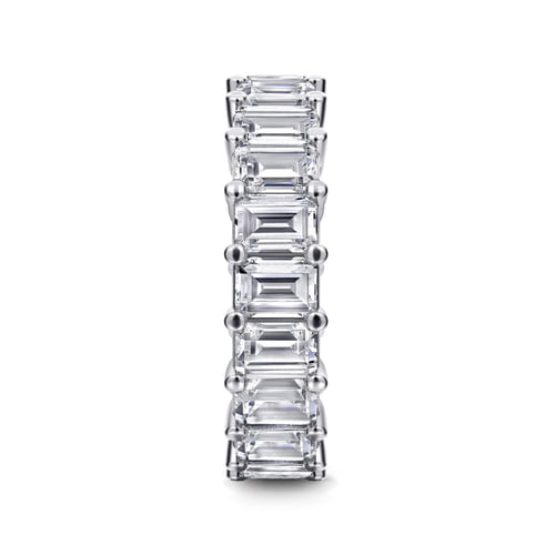 14K White Gold Shared Prong Emerald Cut Diamond Eternity Band