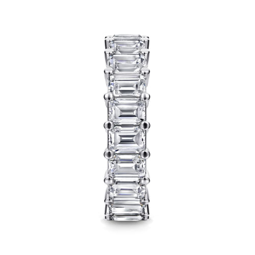 14K White Gold Shared Prong Emerald Cut Diamond Eternity Band