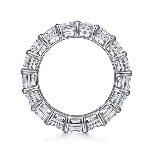 14K White Gold Shared Prong Emerald Cut Diamond Eternity Band