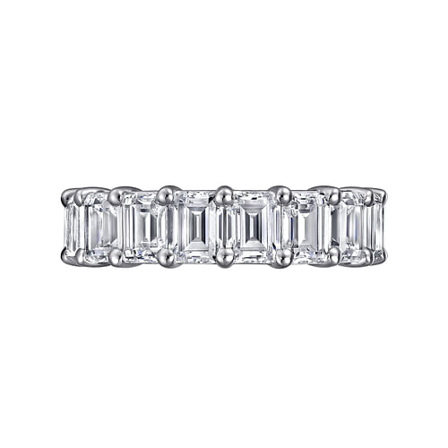 14K White Gold Shared Prong Emerald Cut Diamond Eternity Band