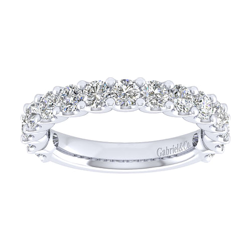 14K White Gold Shared Prong Set Diamond Anniversary Band