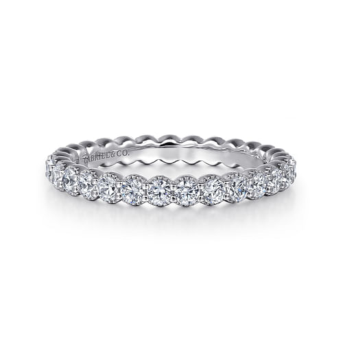 14K White Gold Shared Prong Set Diamond Eternity Band