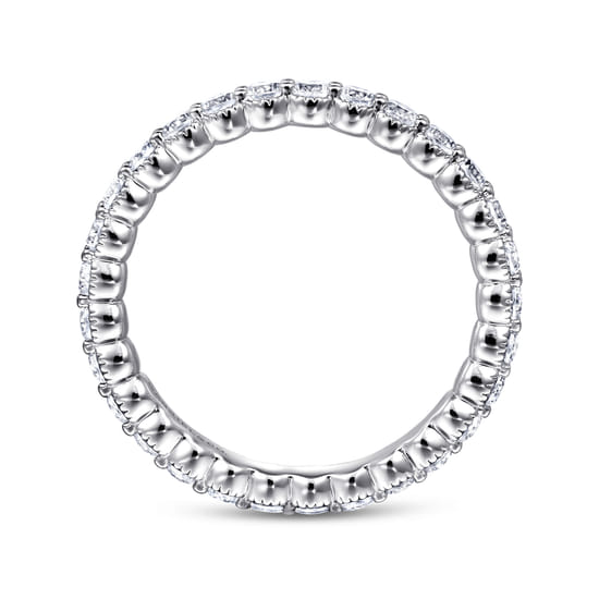 14K White Gold Shared Prong Set Diamond Eternity Band angle 2