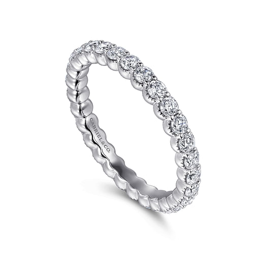 14K White Gold Shared Prong Set Diamond Eternity Band