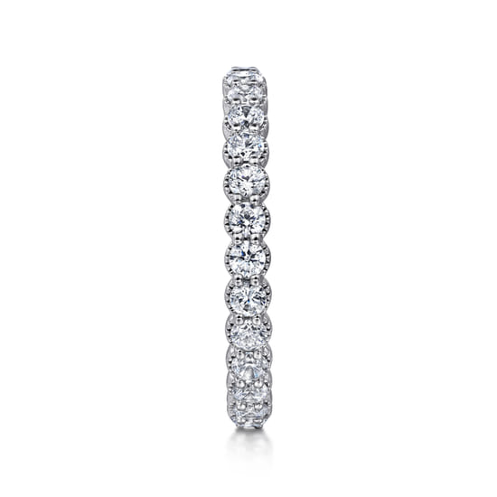 14K White Gold Shared Prong Set Diamond Eternity Band angle 4