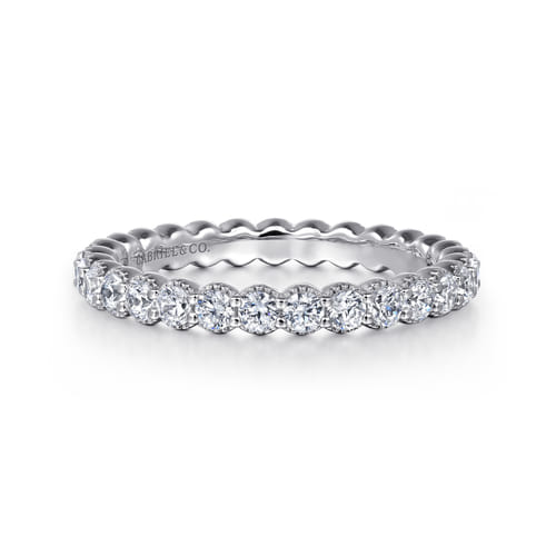 14K White Gold Shared Prong Set Diamond Eternity Band