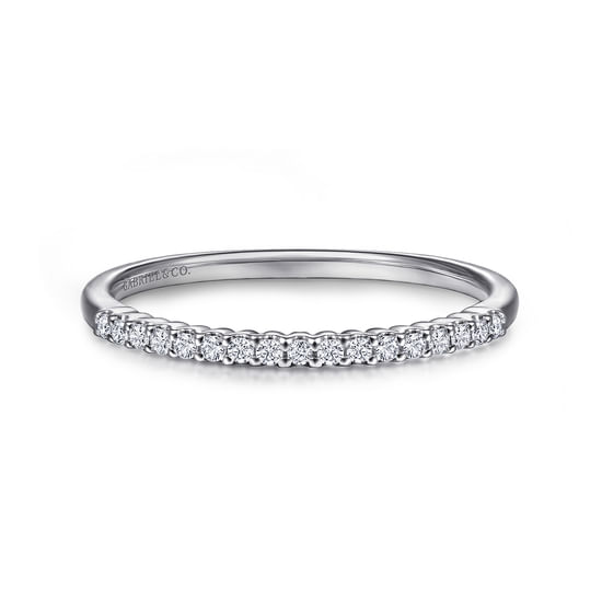 Gabriel - 14K White Gold Shared Prong Set Diamond Wedding Band
