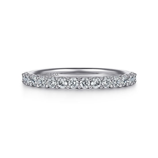 Gabriel - 14K White Gold Shared Prong Set Diamond Wedding Band