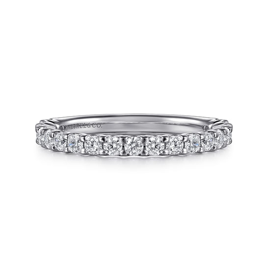 Gabriel - 14K White Gold Shared Prong Set Diamond Wedding Band