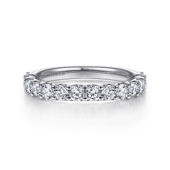 Gabriel - 14K White Gold Shared Prong Set Diamond Wedding Band
