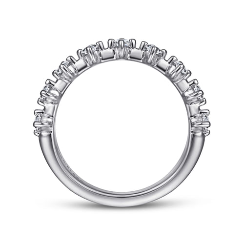 14K White Gold Single Prong Diamond Anniversary Band