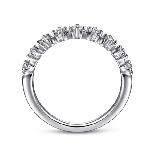 14K White Gold Single Prong Diamond Anniversary Band