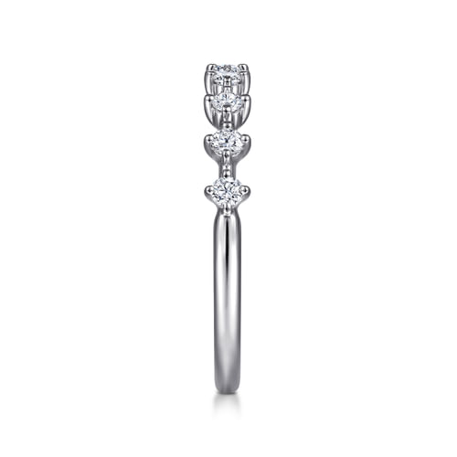 14K White Gold Single Prong Diamond Anniversary Band