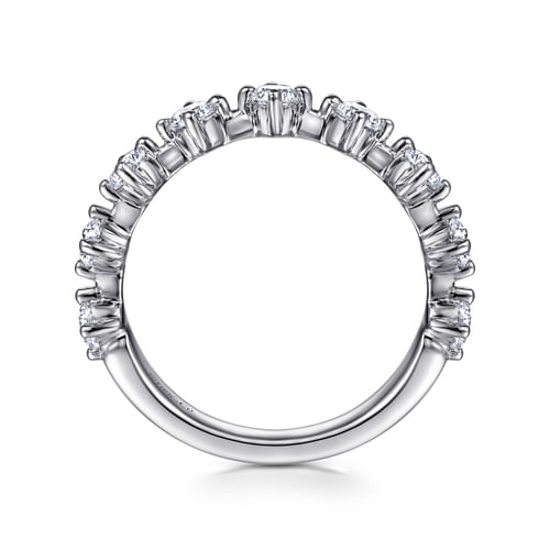 14K White Gold Single Prong Diamond Anniversary Band