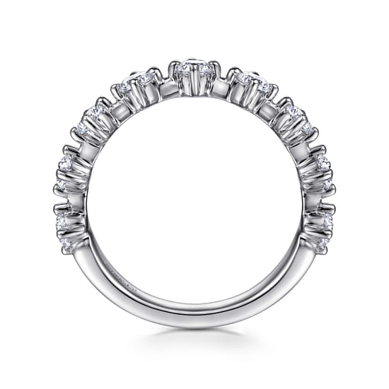 14K White Gold Single Prong Diamond Anniversary Band angle 2