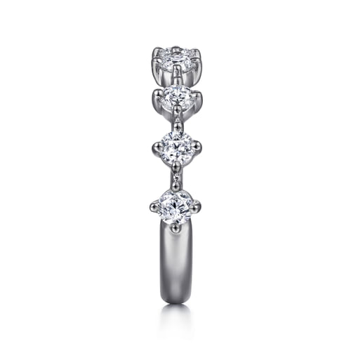 14K White Gold Single Prong Diamond Anniversary Band