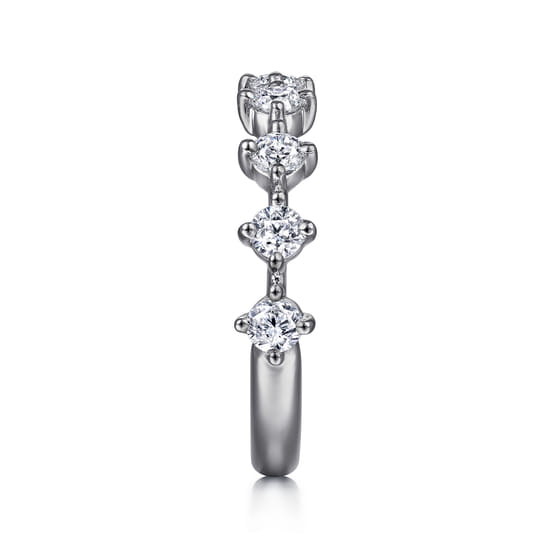 14K White Gold Single Prong Diamond Anniversary Band angle 4