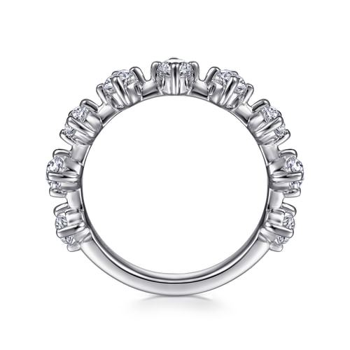 14K White Gold Single Prong Diamond Anniversary Band