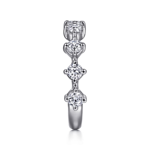 14K White Gold Single Prong Diamond Anniversary Band