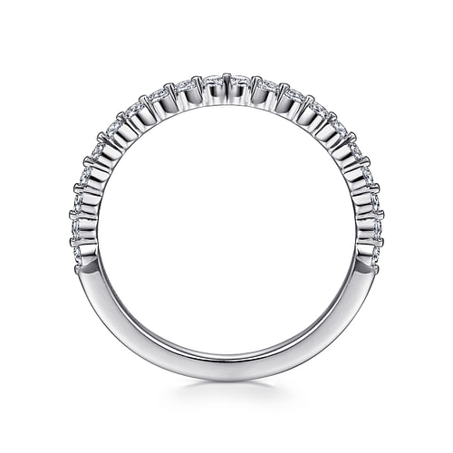 14K White Gold Single Prong Diamond Anniversary Band