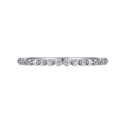 14K White Gold Single Prong Diamond Anniversary Band