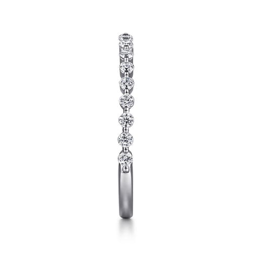 14K White Gold Single Prong Diamond Anniversary Band