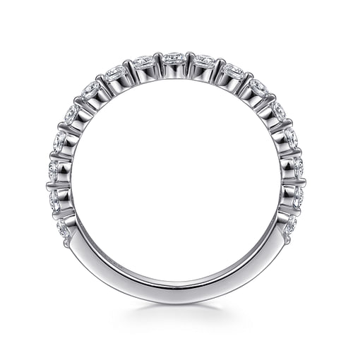 14K White Gold Single Prong Diamond Anniversary Band