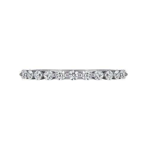 14K White Gold Single Prong Diamond Anniversary Band