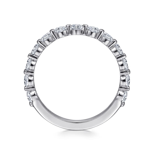14K White Gold Single Prong Diamond Anniversary Band