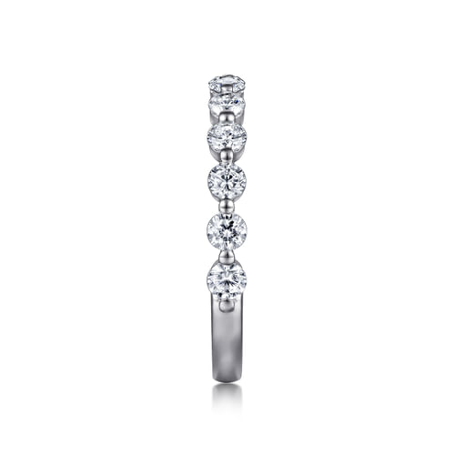 14K White Gold Single Prong Diamond Anniversary Band