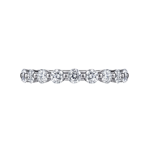 14K White Gold Single Prong Diamond Anniversary Band
