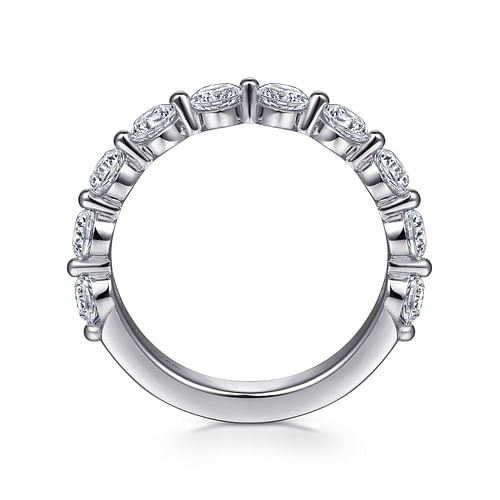 14K White Gold Single Prong Diamond Anniversary Band