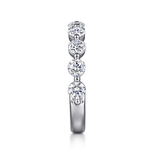 14K White Gold Single Prong Diamond Anniversary Band