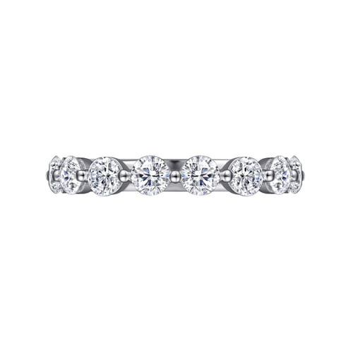 14K White Gold Single Prong Diamond Anniversary Band