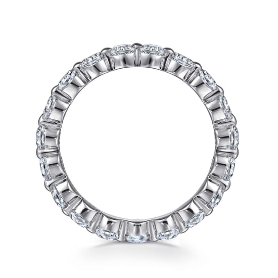 14K White Gold Single Prong Diamond Eternity Band angle 2