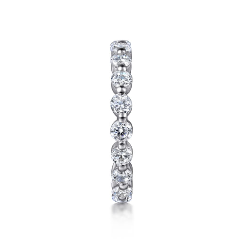 14K White Gold Single Prong Diamond Eternity Band