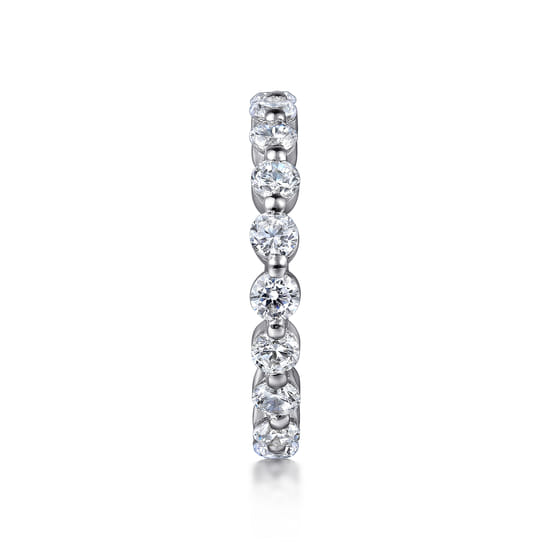 14K White Gold Single Prong Diamond Eternity Band angle 4