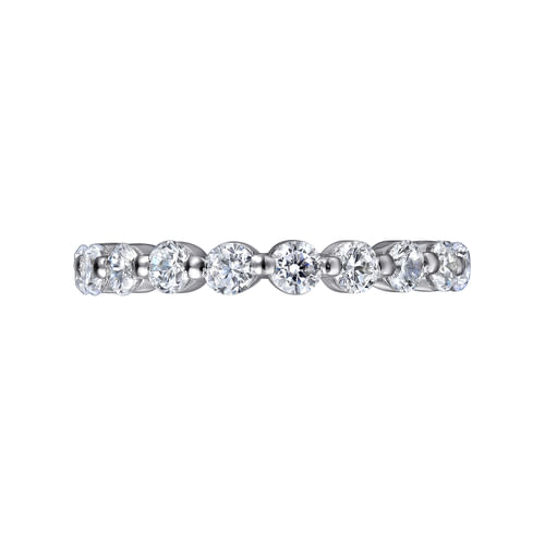 14K White Gold Single Prong Diamond Eternity Band