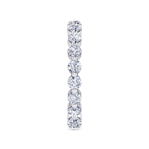 14K White Gold Single Prong Diamond Eternity Band