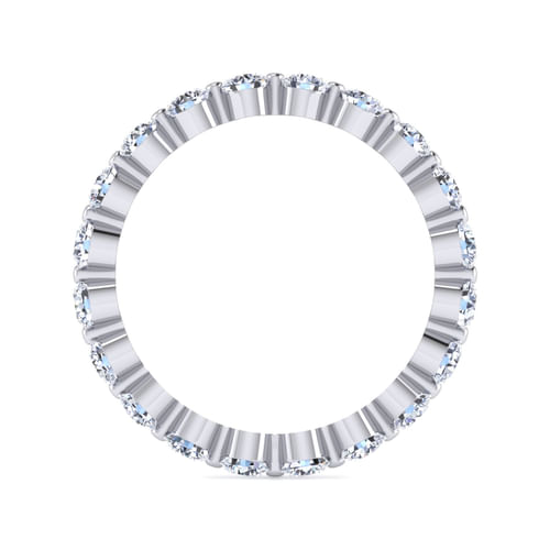 14K White Gold Single Prong Diamond Eternity Band