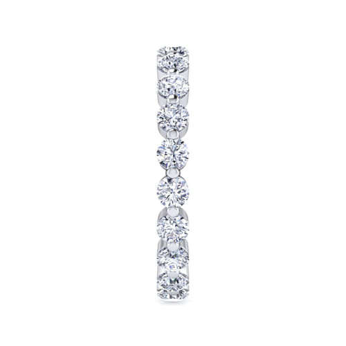 14K White Gold Single Prong Diamond Eternity Band