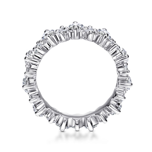 14K White Gold Single Prong Diamond Eternity Band