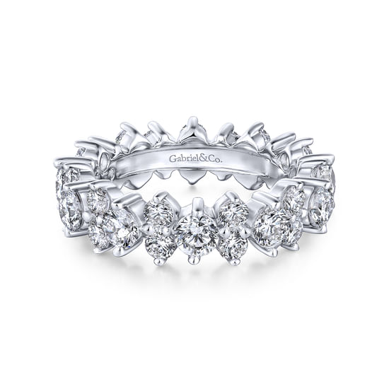Gabriel - 14K White Gold Single Prong Diamond Eternity Band