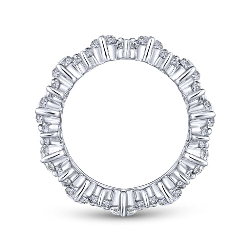 14K White Gold Single Prong Diamond Eternity Band