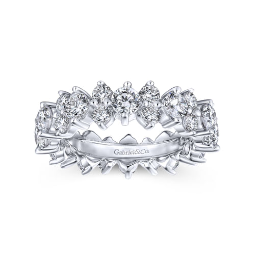 14K White Gold Single Prong Diamond Eternity Band