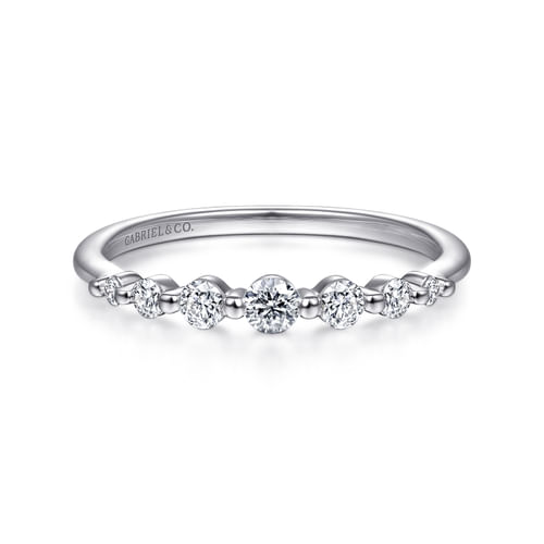 14K White Gold Single Prong Diamond Ring